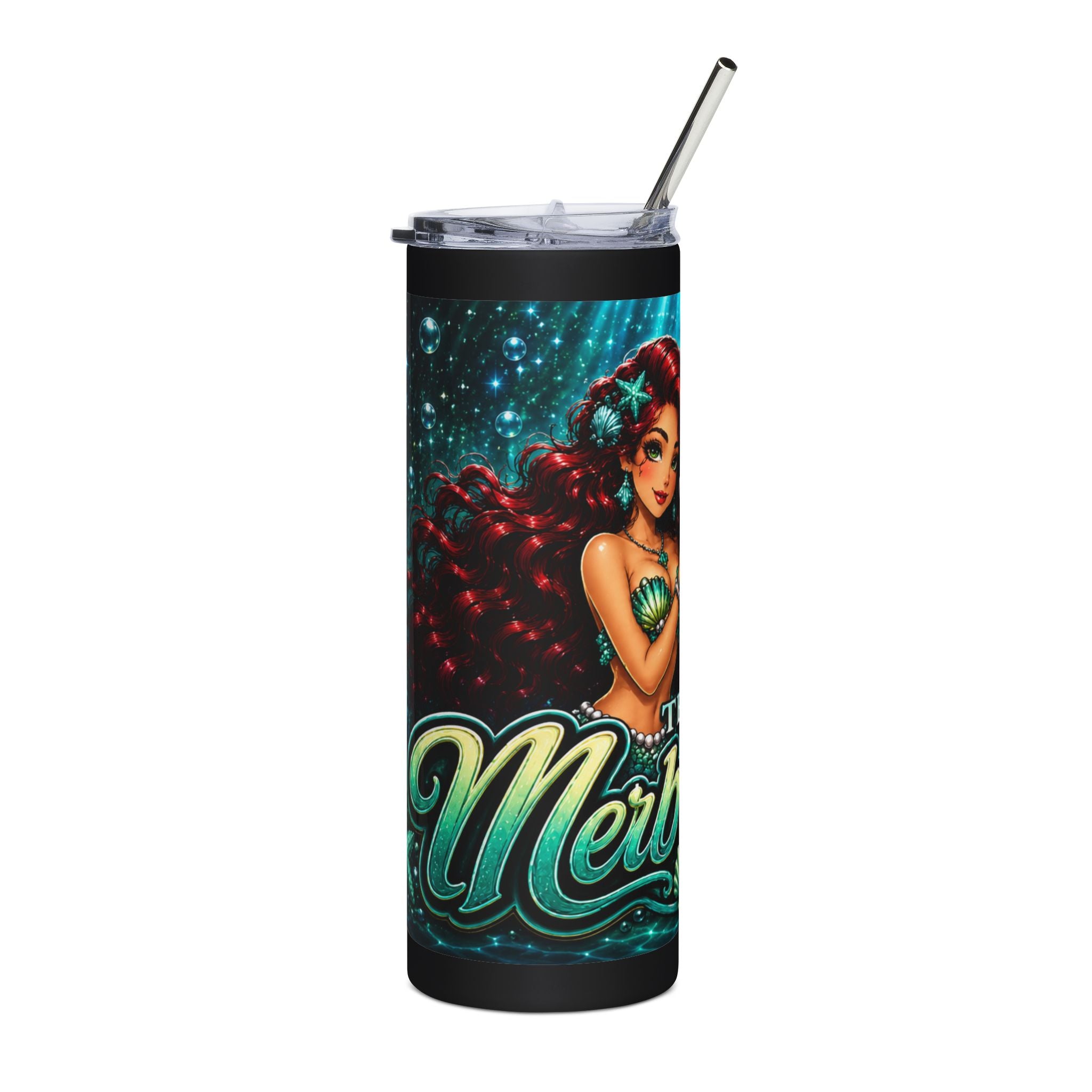 Mermaid Team 20oz Stainless Steel Tumbler — Sparkling Ocean Travel Cup